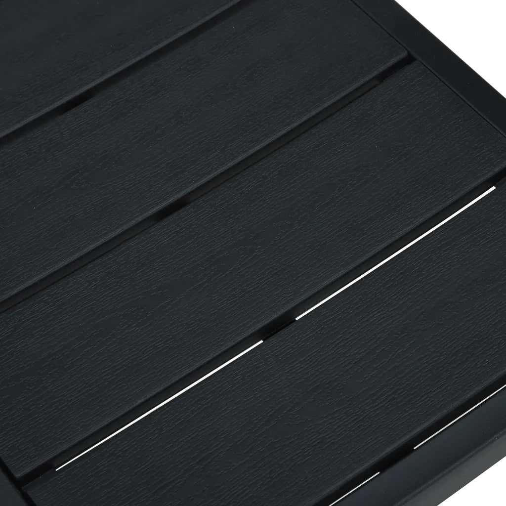 Sedie da Giardino 2 pz Nere in HDPE Aspetto Legno 47885
