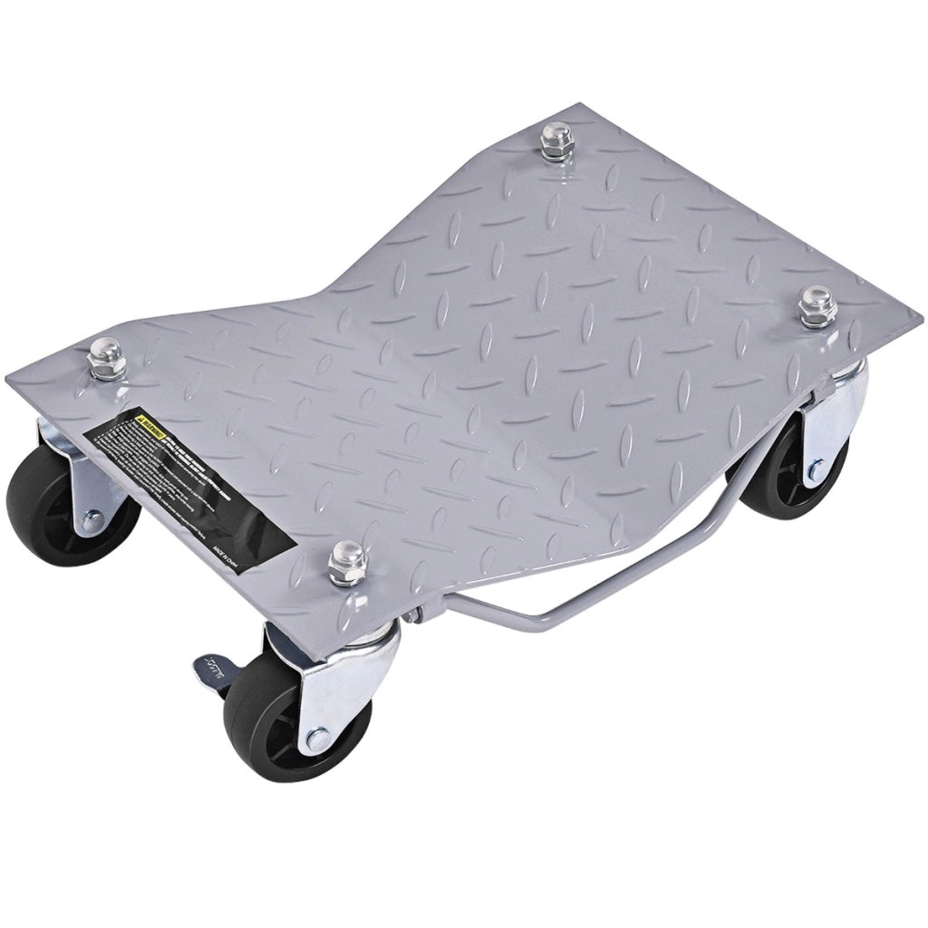 Set di 4 pattini per pneumatici in metallo con rotelle bloccabili maniglia, Set di car lift dolly per auto Grigio