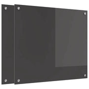 Set di 2 eleganti e moderni paraschizzi da cucina 70 x 60 cm resistenti al calore in vetro temperato grigio scuro 02_0056240
