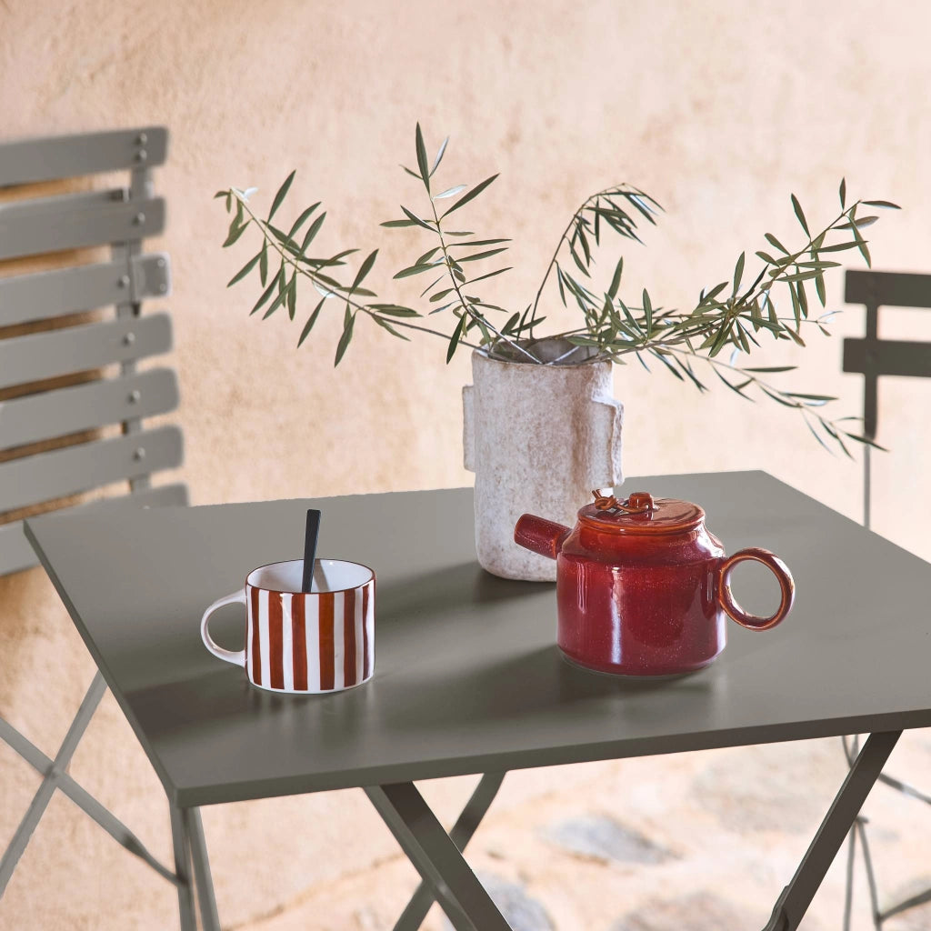Set tavolo da giardino pieghevole in acciaio con 2 sedie, 70cm, verde