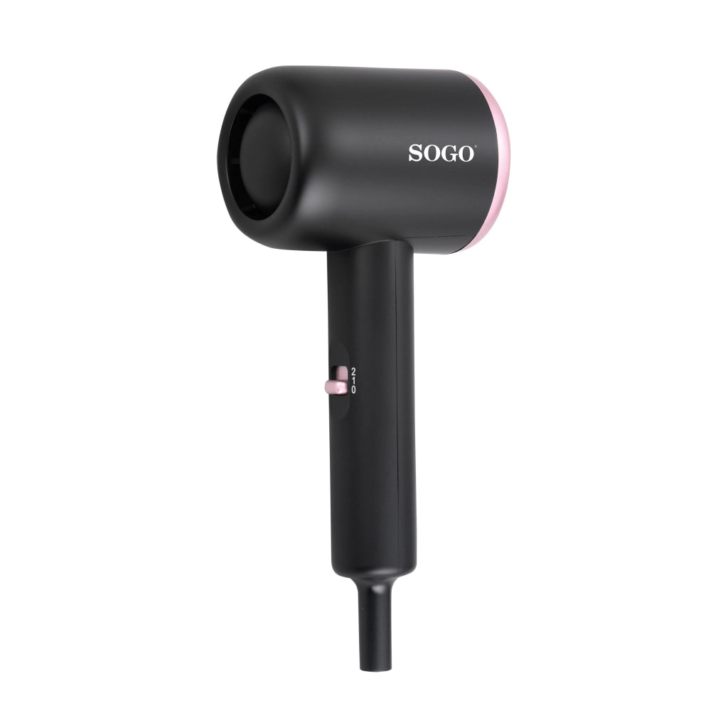 Asciugacapelli da Viaggio 1000W con Motore DC - Nero/Rosa