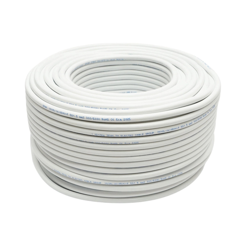 Cavo elettrico in rame H05VV-F MYYM 5Gx1,5mm, 300-500V, rotolo da 100m