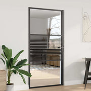 Porta in vetro Rigato Nero 76 x 3.5 x 201.5 cm Alluminio