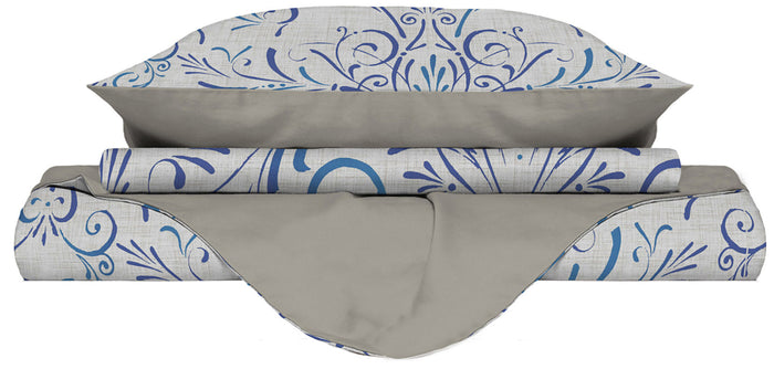 Copripiumino Singolo con Stampa sul Sacco e Federe Doubleface Ornato Tex