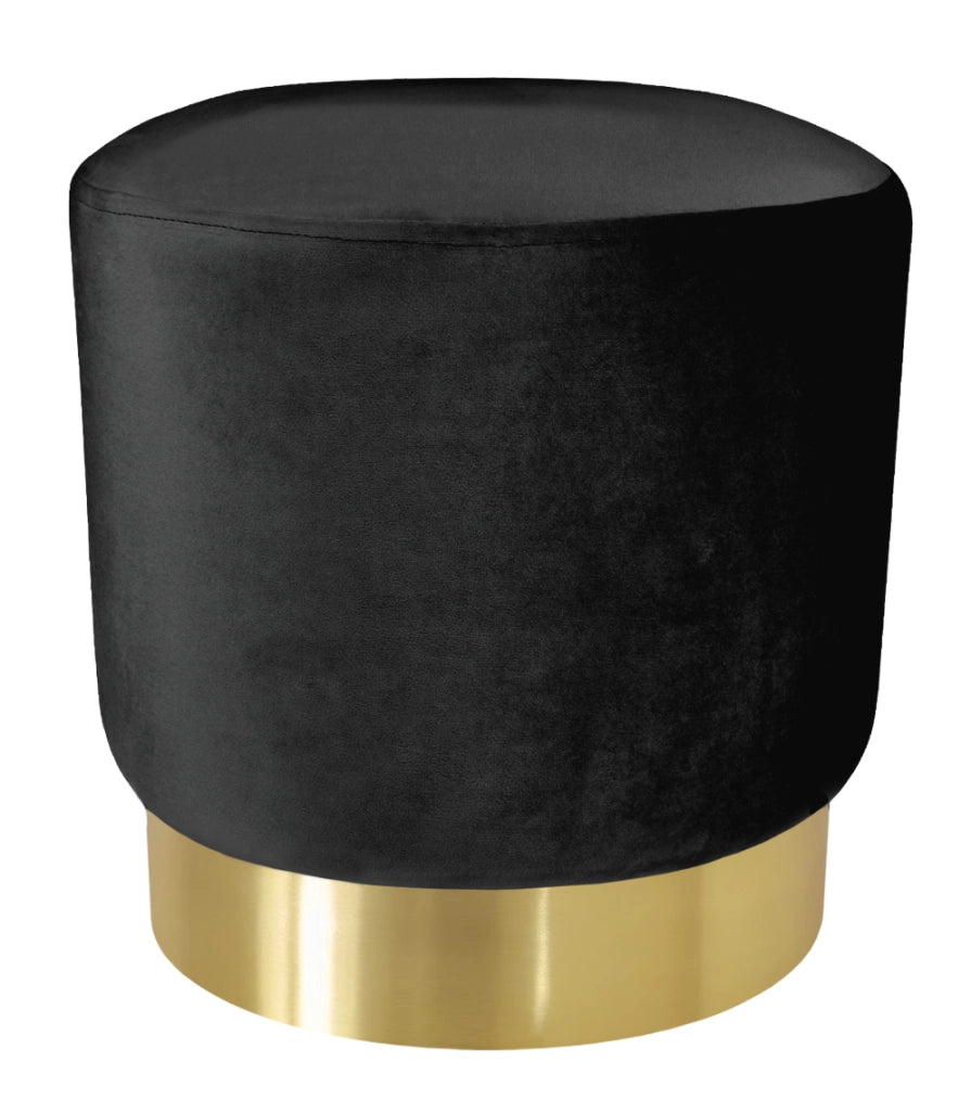 Pouf in velluto nero, poggiapiedi Zivago - PO10ZIBM