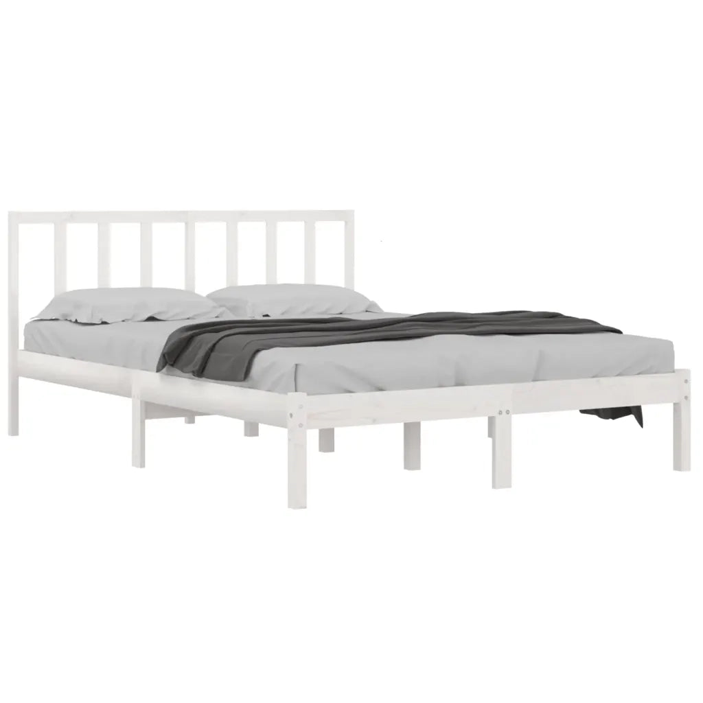 Giroletto-Struttura Letto Bianco in Legno Massello di Pino 160x200 cm 980172
