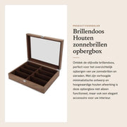 Cassettiere in legno con vetrina trasparente e 8 ripiani per accessori - organizzatore di gioielli con coperchio trasparente - materiale duraturo