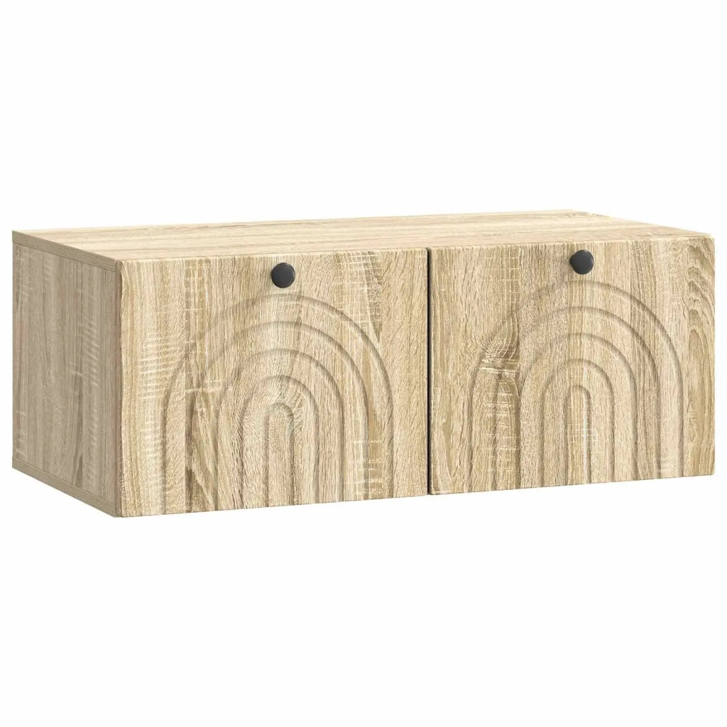 Mobile Porta TV da Muro-Credenza per TV sospesa Rovere Sonoma 78,5 x 41 x 30 cm 545726