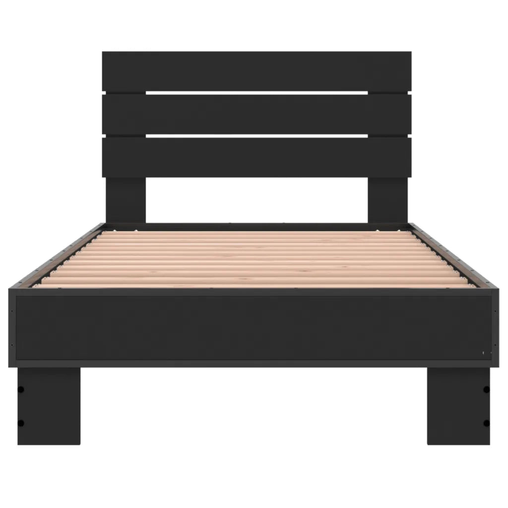 Giroletto Nero 75x190 cm in Legno Multistrato e Metallo