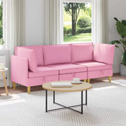 Set di mobili per il soggiorno con cuscino 3 pcs Rosa Tessuto 3413723
