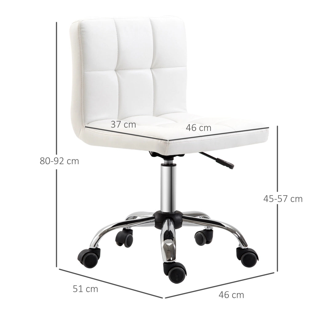 EasyComfort Sedia da Ufficio Ergonomica, Sedia Girevole Altezza Regolabile in Pelle Sintetica 46 × 51 × 80-92cm