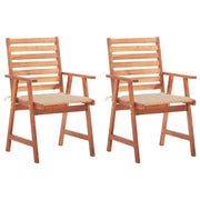 Sedie da Pranzo da Esterni con Cuscini 2 pz Massello di Acacia cod mxl 76011