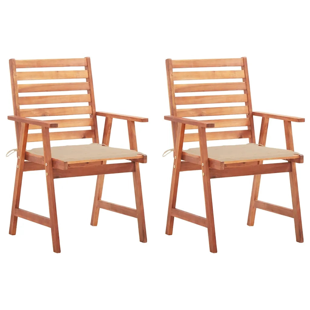 Sedie da Pranzo da Esterni con Cuscini 2 pz Massello di Acacia cod mxl 76011