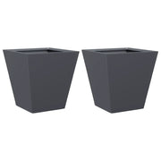 2 pz Fioriere | Cassetta per fiori | Vaso da Giardino Antracite 30x30x30 cm in Acciaio