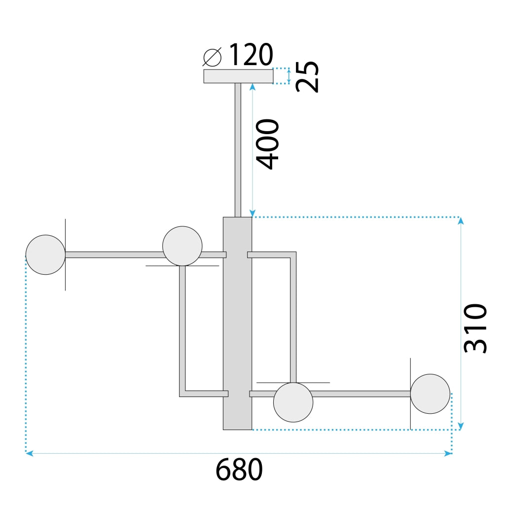 Lampada APP1668-6CP Black