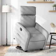 Divano Sedia-Poltrona Reclinante Alzapersona Elettrica Grigio Chiaro Tessuto 325764