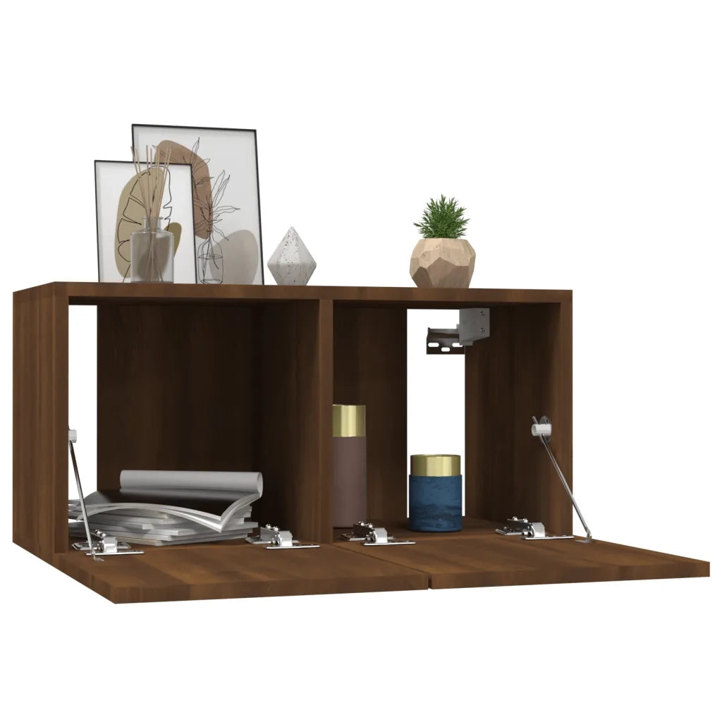 Mobile TV Pensile Rovere Marrone 60x30x30 cm Legno Multistrato 815873