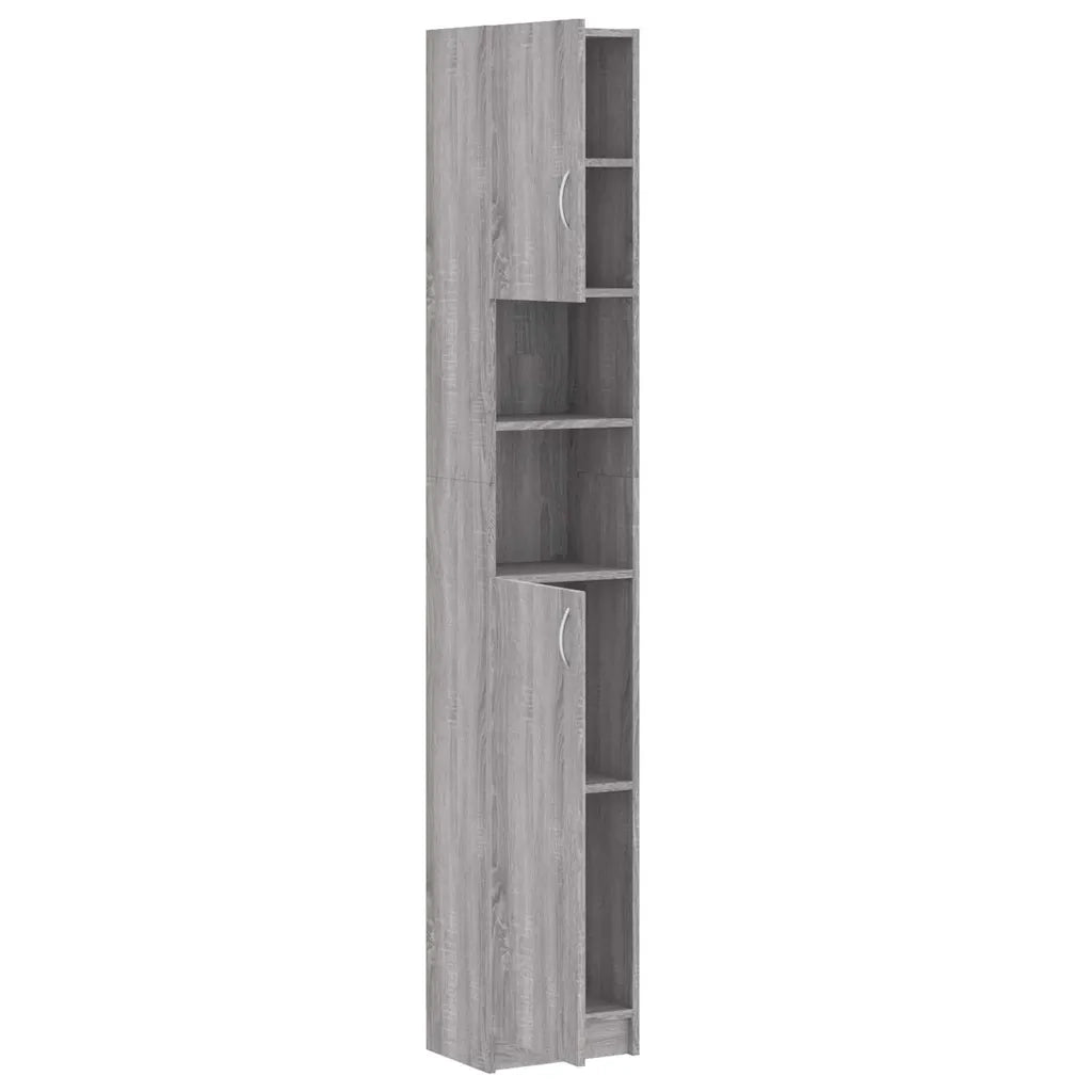 Armadietto Bagno Grigio Sonoma 32x25,5x190 cm Legno Ingegnerizzato 815538