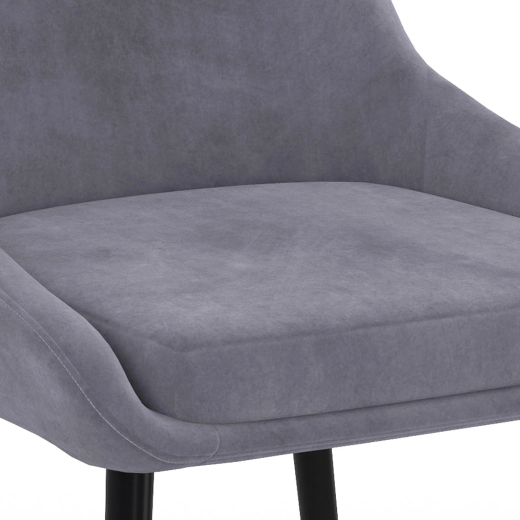 Set di 4 sedie THALYA in velluto grigio chiaro con braccioli