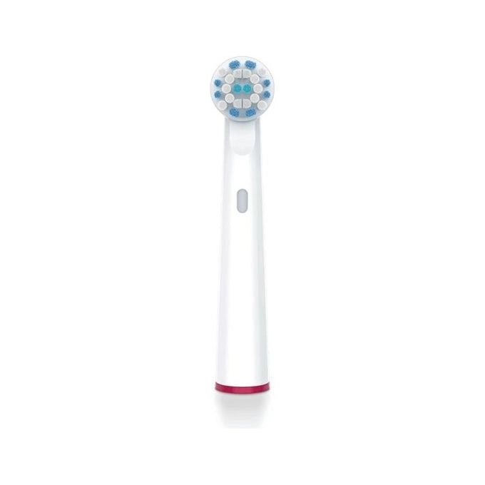 Beurer 10158 Clean - KIT_ 4 testine di ricambio Sensitive per spazzolini oscillanti-rotanti, compatibili con TB 30-TB 50, setole morbide per gengive sensibili, cappucci protettivi, anelli colorati, Bianco