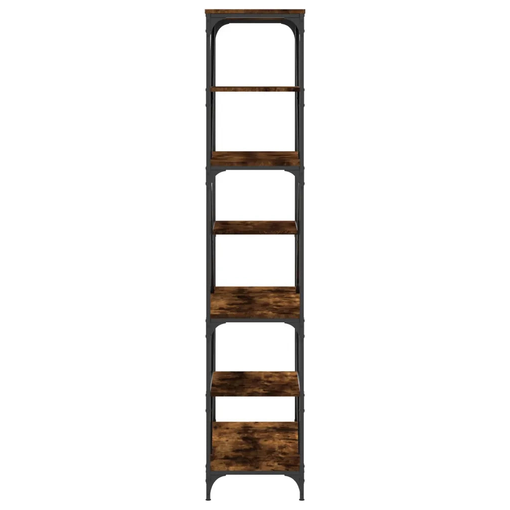Libreria Rovere Fumo 91x36x176 cm Legno Multistrato e Acciaio 835416