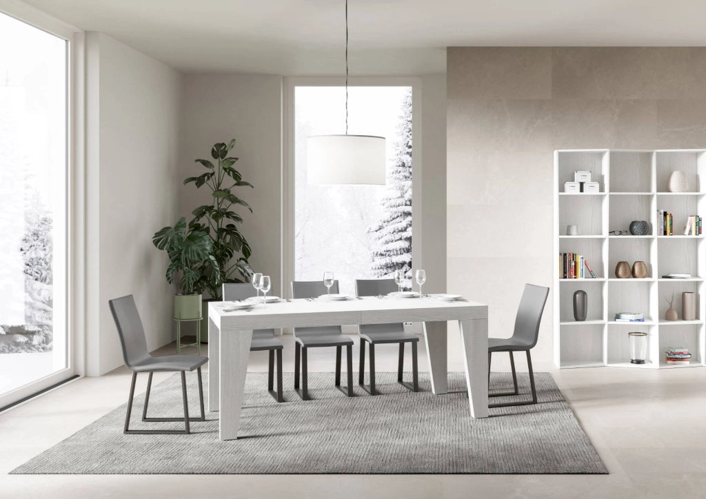 Tavolo allungabile 90x200/460 cm Naxor Premium bianco frassino