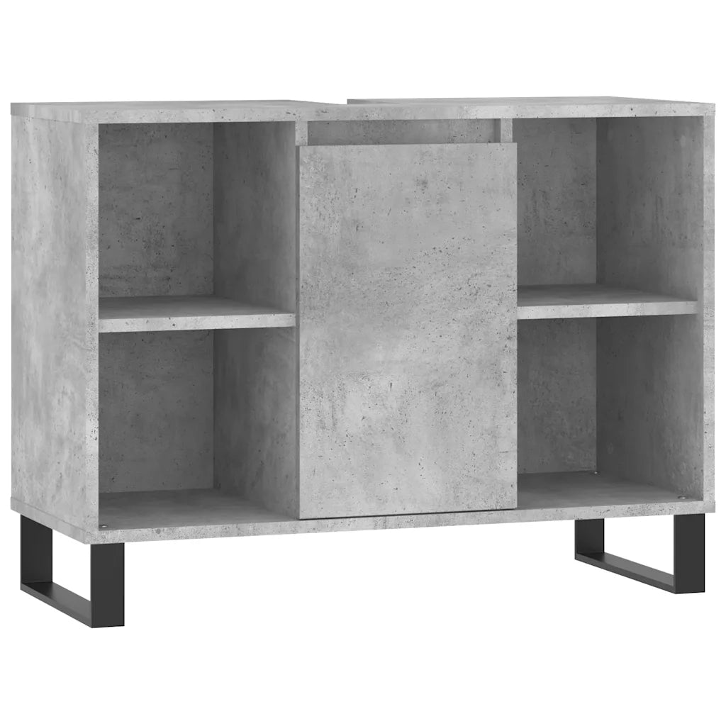 Armadietto da Bagno Grigio Cemento 80x33x60cm Legno Multistrato 831640
