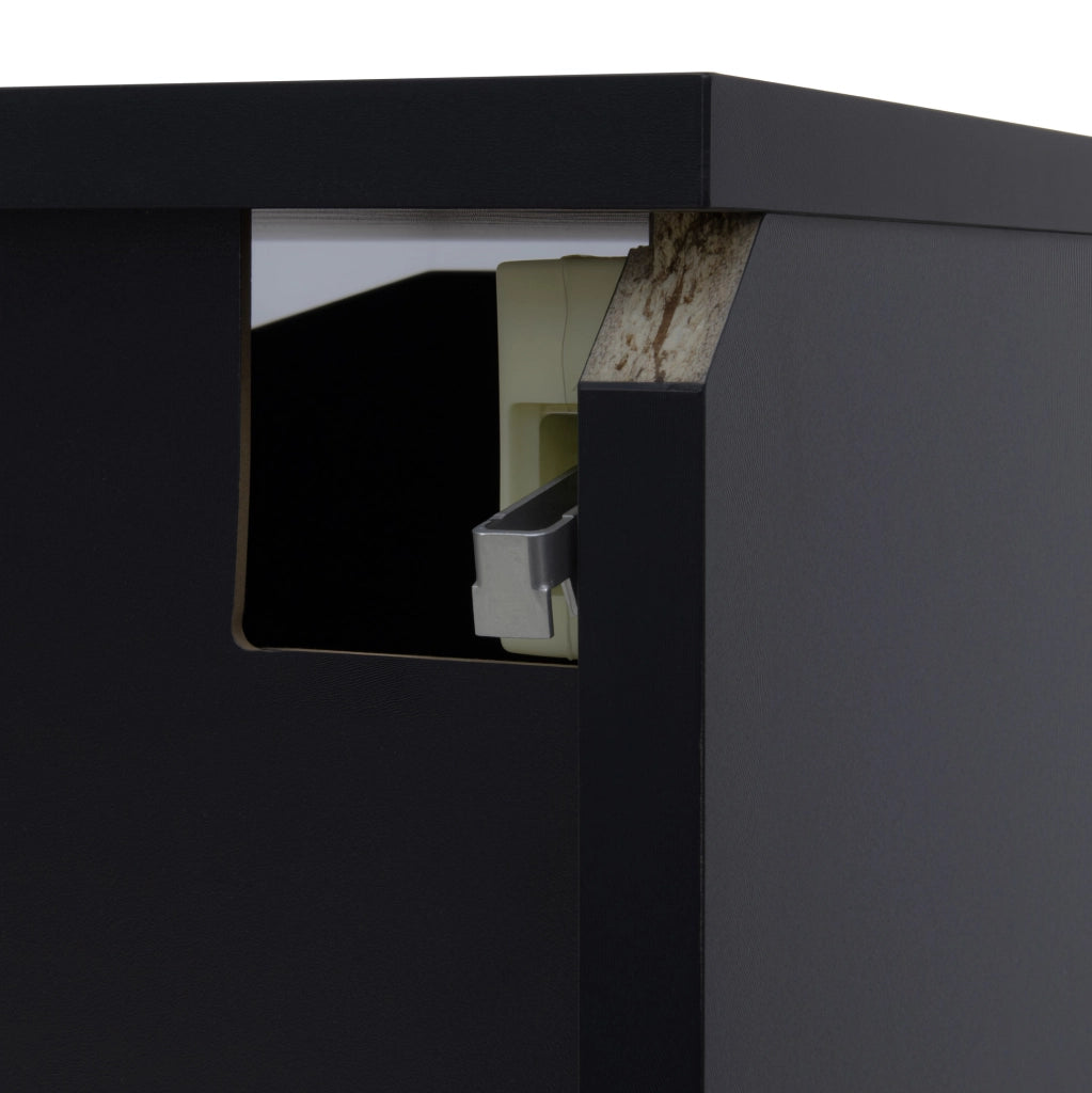 Mobile TV 180 cm nero e bianco con LED USB, installazione a parete o da appoggio HAVRYA