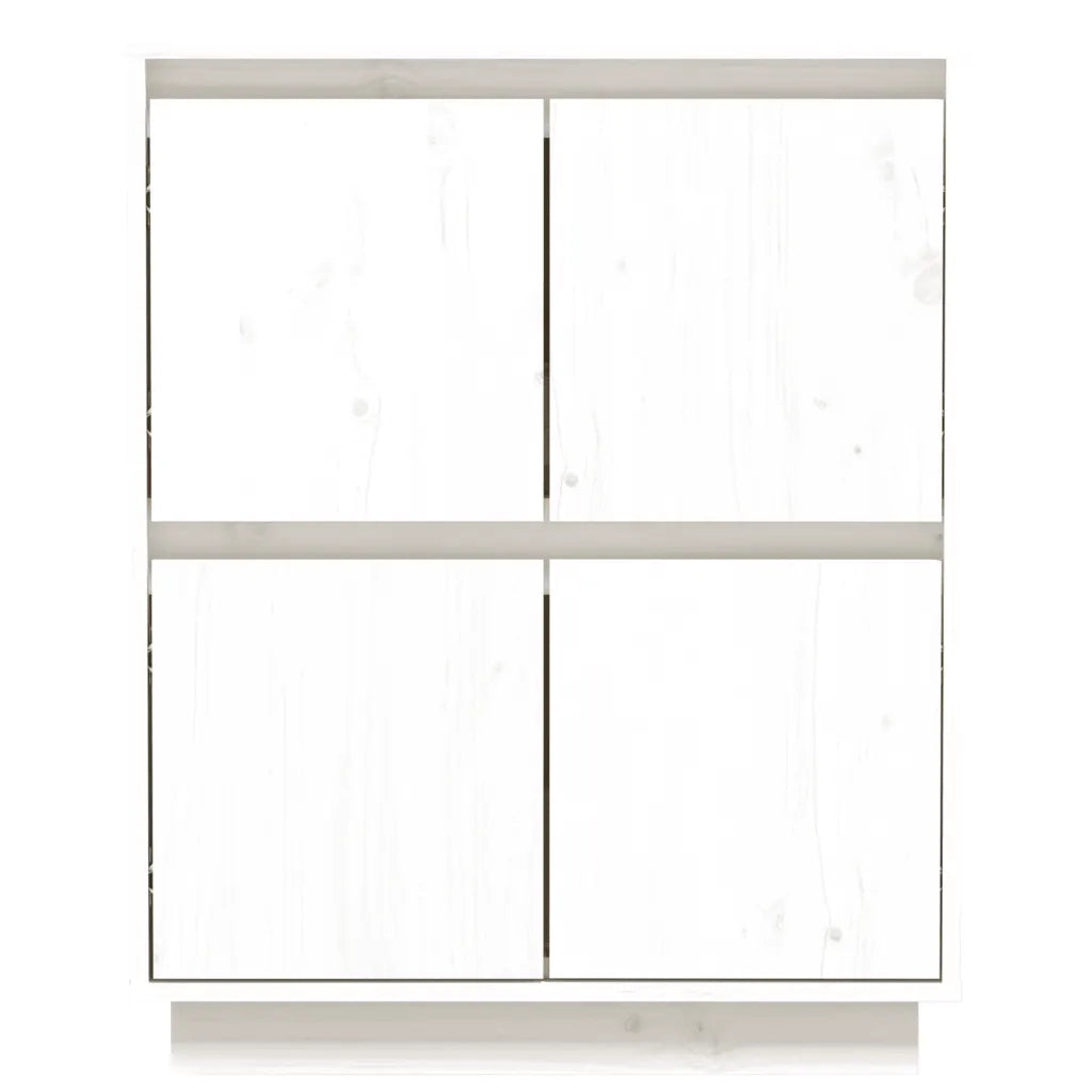 Credenza Bianca 60x34x75 cm in Legno Massello di Pino 813376