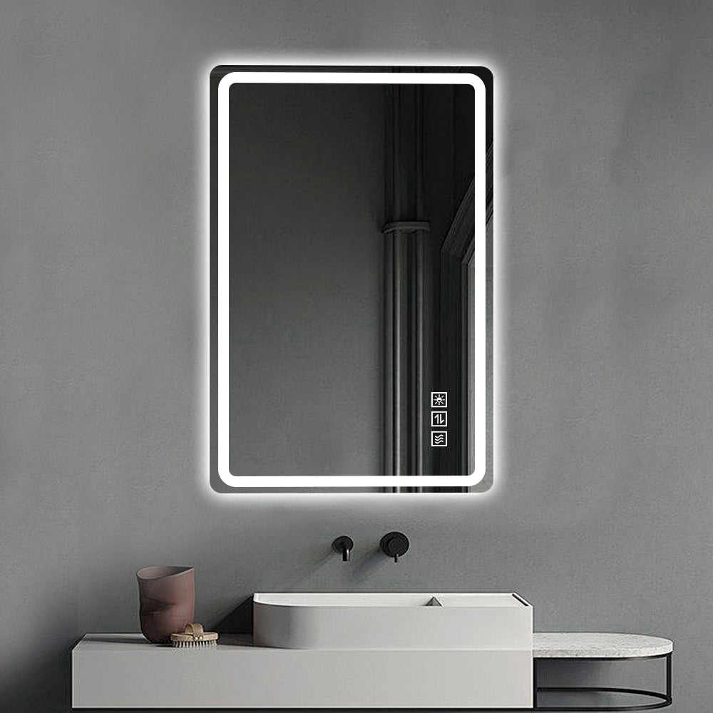 Specchio led da bagno 60 × 100 cm senza cornice con luce frontale e posteriore, antiappannamento, dimmerabile, IP44
