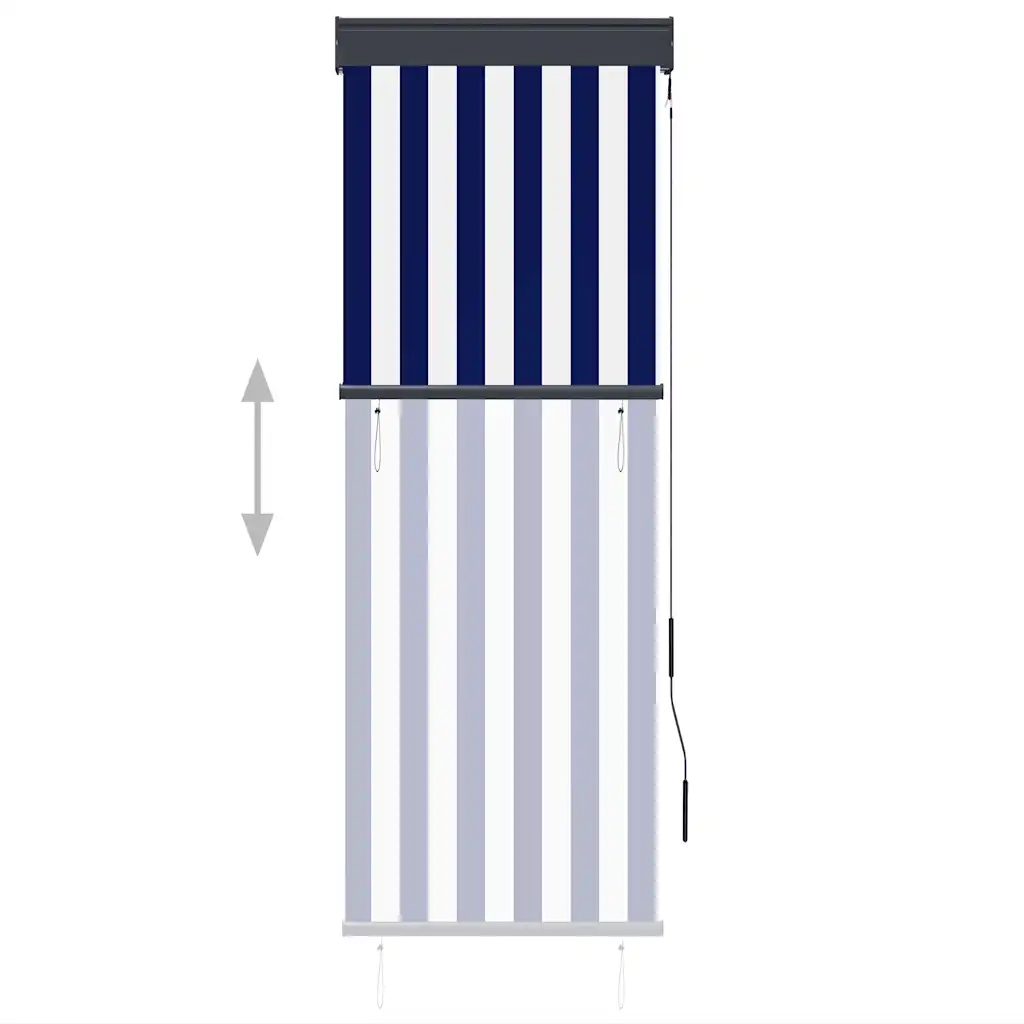 Tenda a Rullo per Esterni 60x250 cm Blu e Bianca 145943