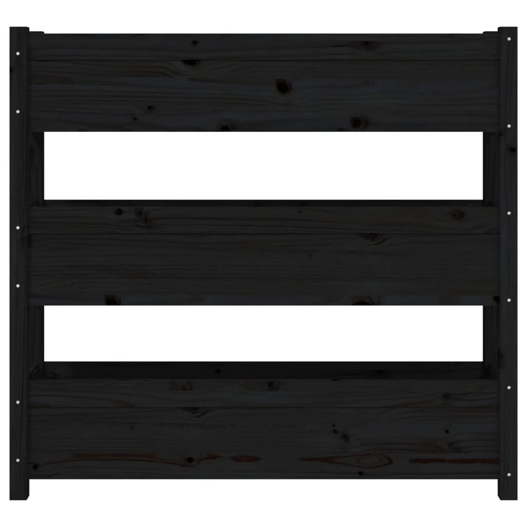 Fioriera rialzata per piante e fiori terrazza giardino 112 x 25 x 104,5 cm legno massello di pino nero 02_0037397