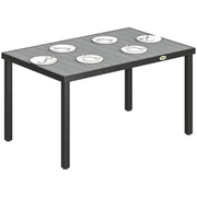 Tavolo da Pranzo da Giardino 6 Posti in Acciaio ¨C Zephmum ¨C Grigio 140x90x74 cm