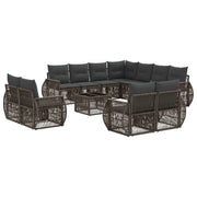 Set Divano da Giardino 12 pcs Grigio e Grigio Scuro polyrattan