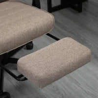 Sedia da Ufficio con Altezza Regolabile, Poggiapiedi Incluso e Seduta Imbottita, 68x67x109-119 cm, Marrone