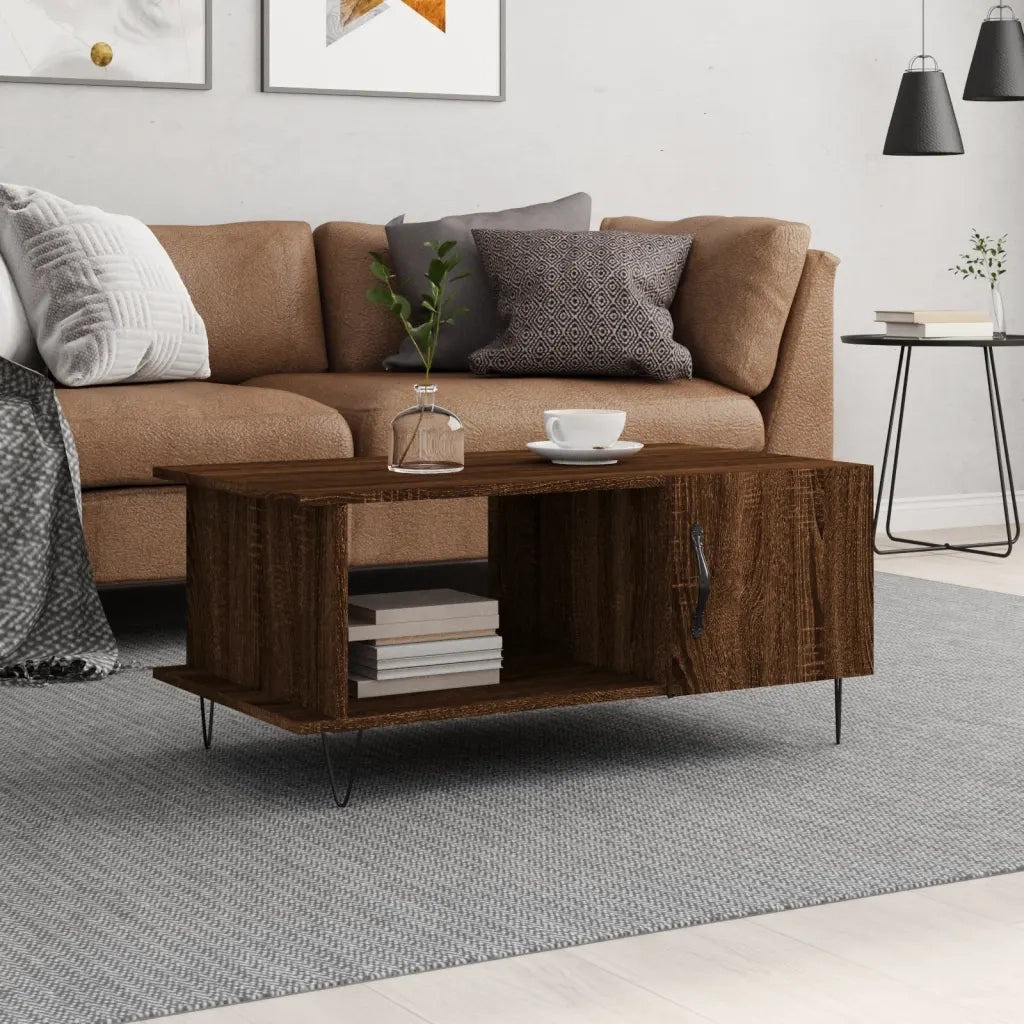 Tavolino da salotto | Tavolino da caff¨¨ | Tavolino da Soggiorno Rovere Marrone 90x50x40cm Legno Multistrato