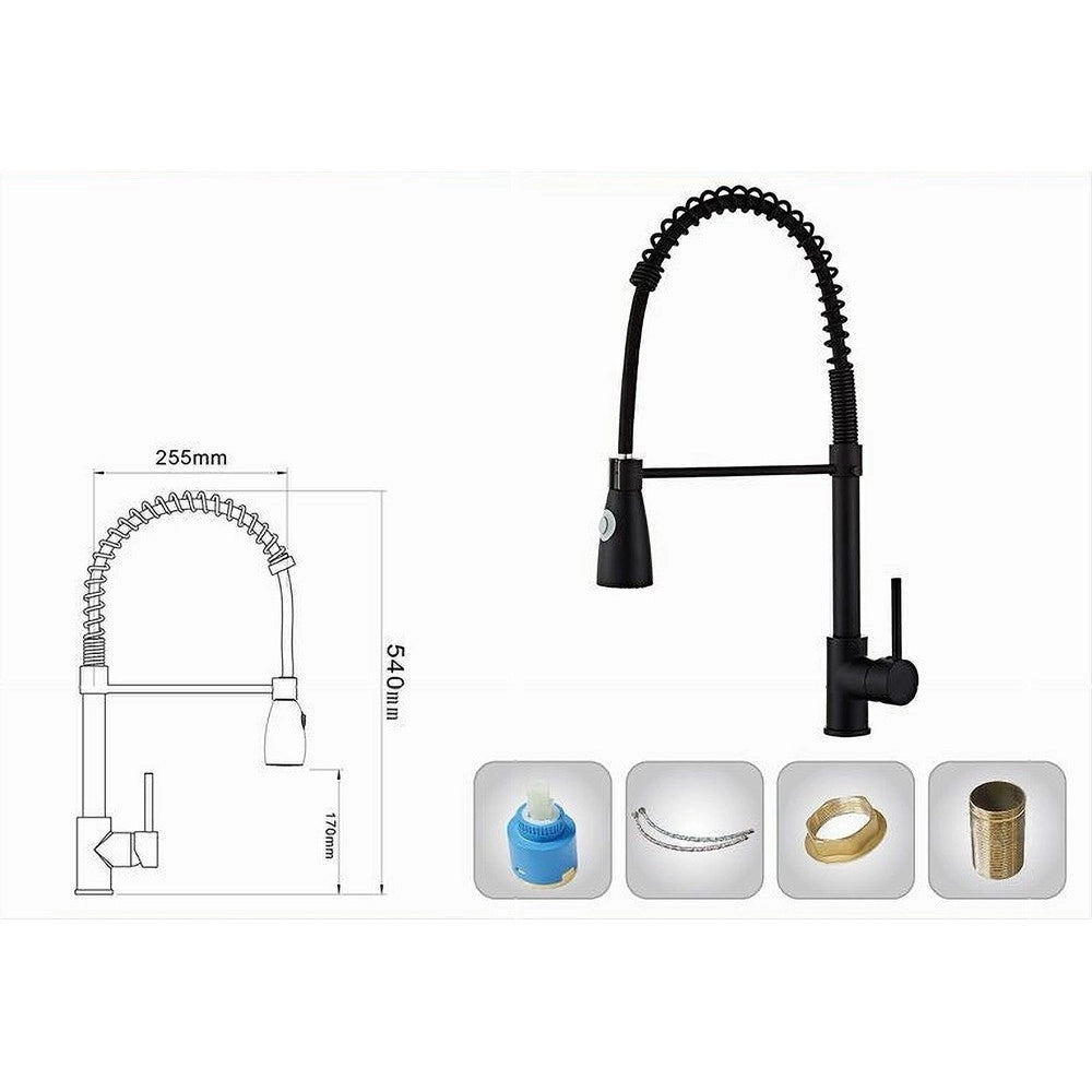 Trade Shop - Rubinetto Miscelatore Cucina Con Doccetta A Molla Lavello Isola Canna Alta 87465 -