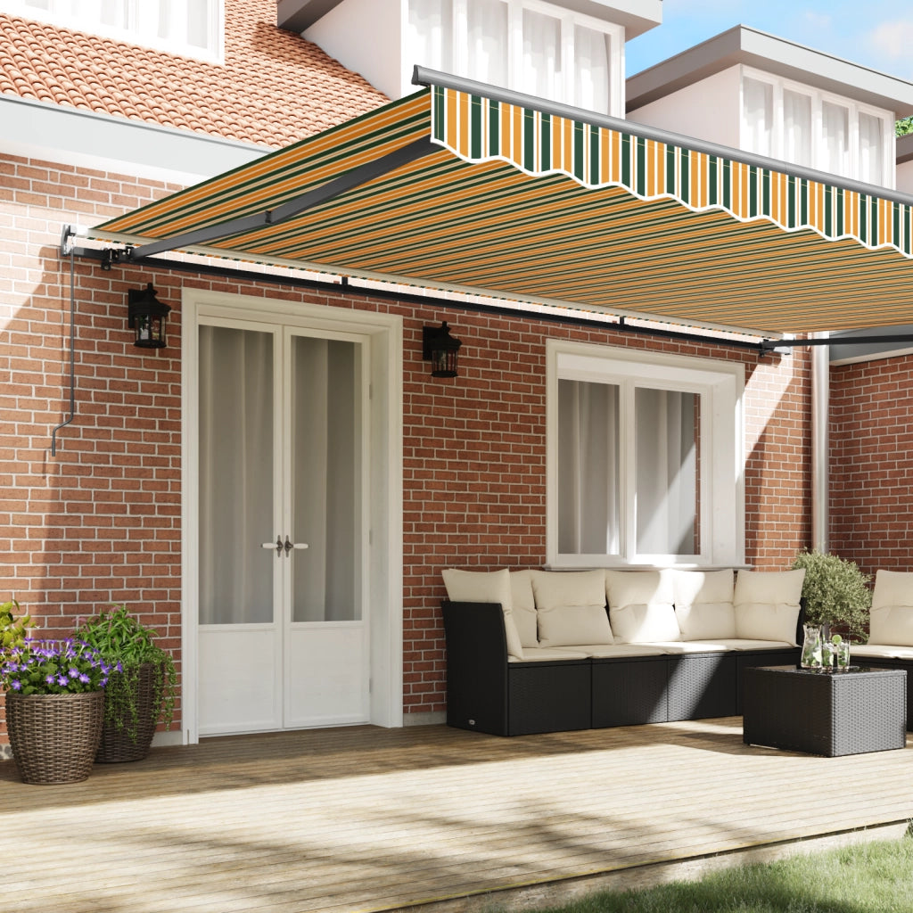Tenda Retrattile Manuale Verde e Gialla 500x350 cm