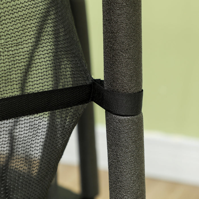Tappeto Elastico per Bambini Ø140 x 190 cm con Rete di Sicurezza e Pali Imbottiti Età 3-10 Anni Nero