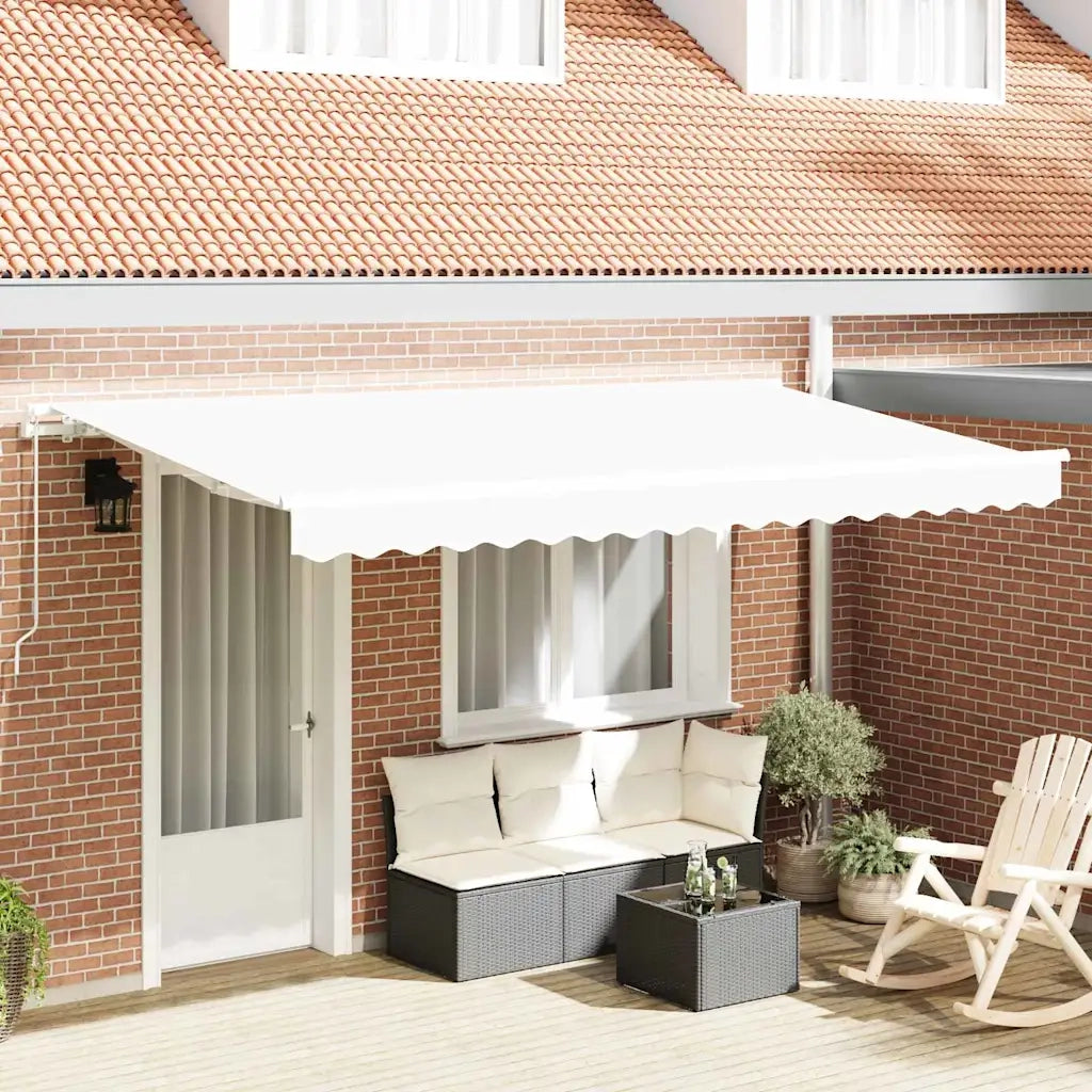 Tenda Retrattile Bianco 400 x 200 cm Tessuto 3329867