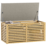 Cassa per Ripostiglio ¨C Minimal ¨C Grigio e Naturale Bamb¨´ 90x42x43 cm