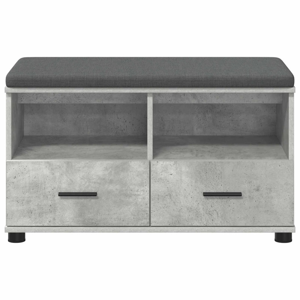 Panca per ingresso con cuscino Grigio Cemento 80 x 38 x 46 cm 891459