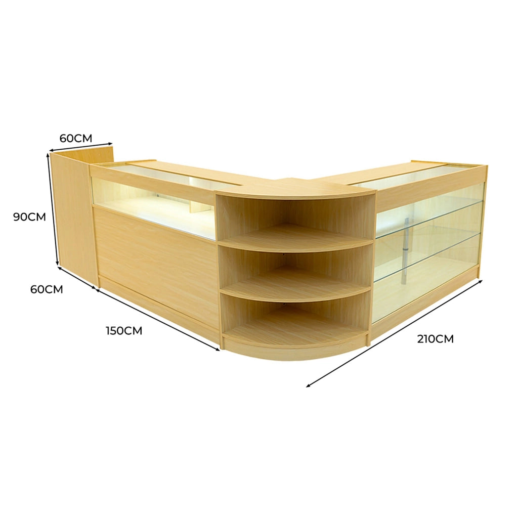 Set Banconi Acero Hyperion LED K1500 B1500 LM60 TB60 con Serrature e Vetrina