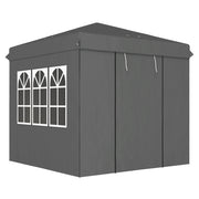 Gazebo a scomparsa 2;5 x 2;5 m con pareti laterali e borsa di trasporto; tenda da giardino regolabile in altezza UPF50+; grigio scuro
