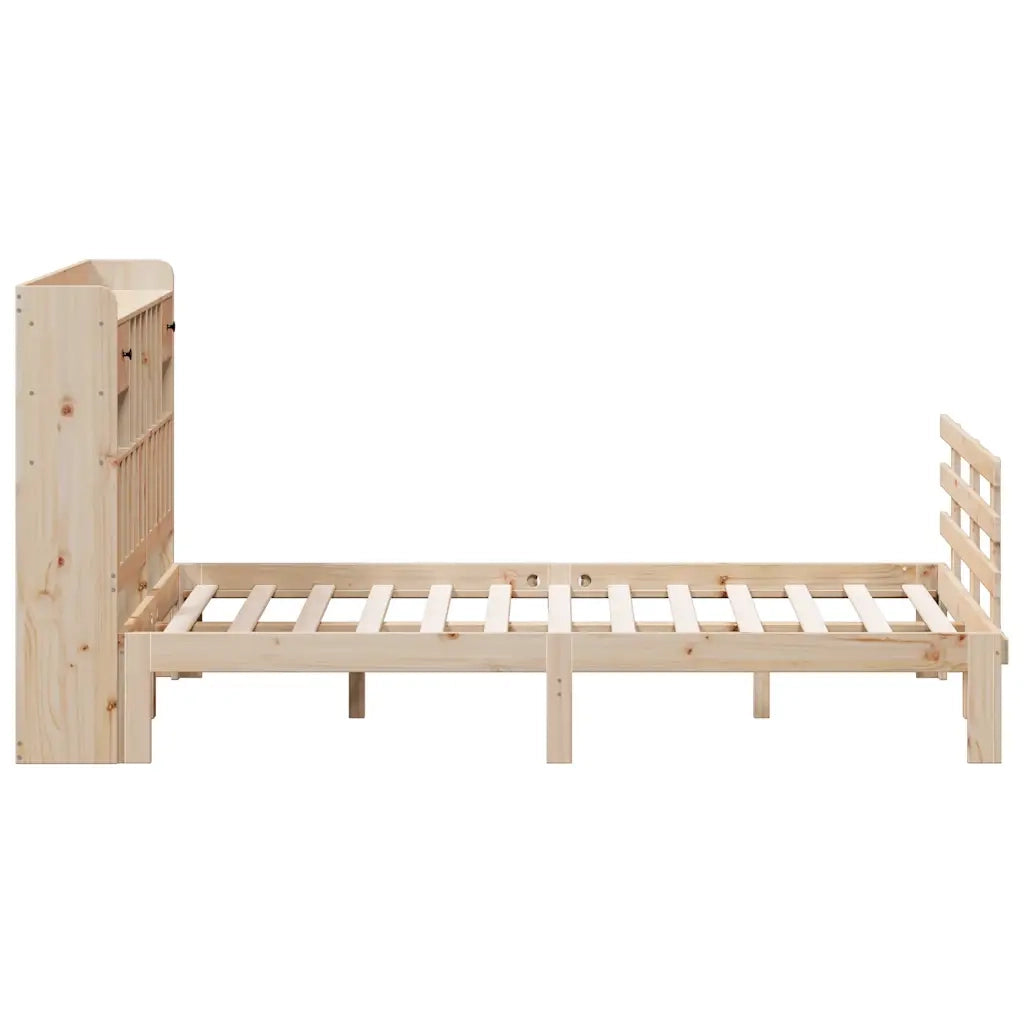 Letto Libreria senza Materasso 140x190 cm in Legno di Pino 3322788