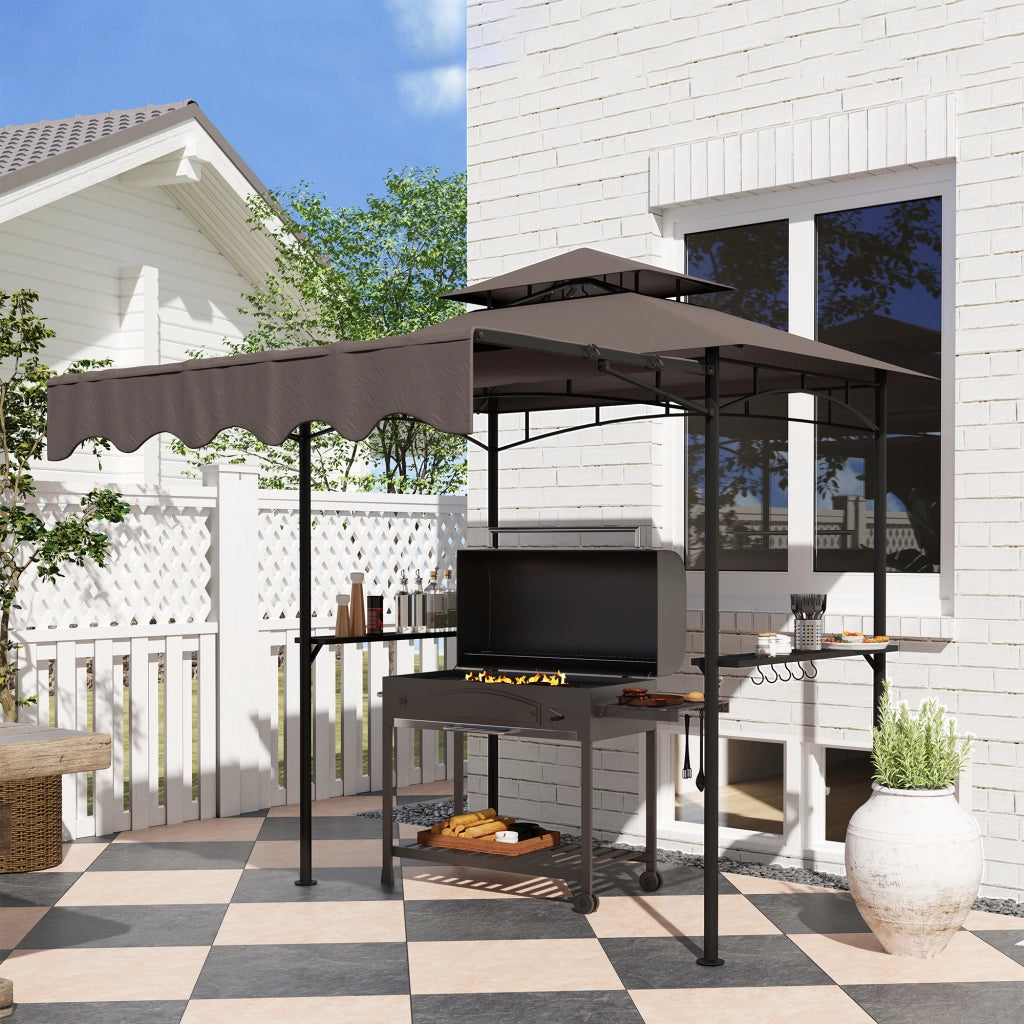 Gazebo da giardino ¨C zephmum ¨C 242x232x248 cm grigio