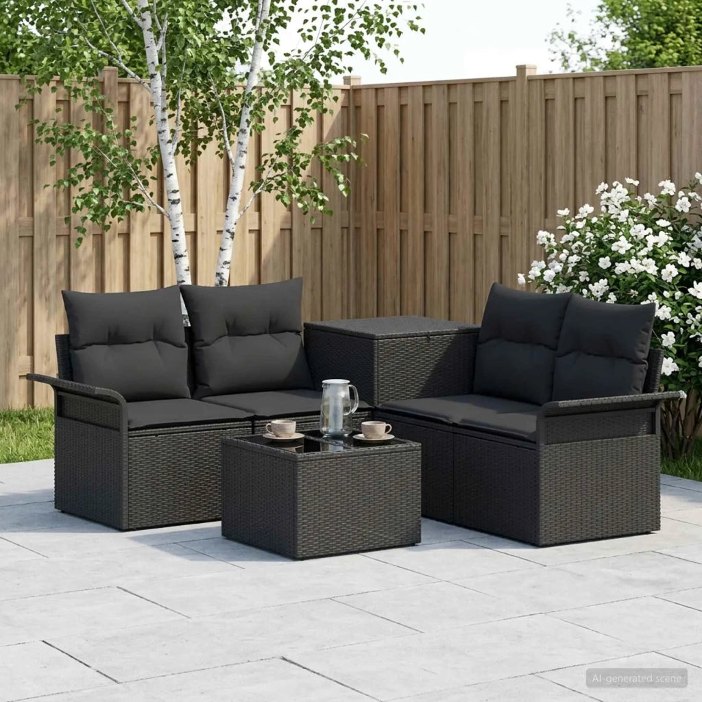 Set di divani 6 pcs 4-Numero di posti Nero 3447067