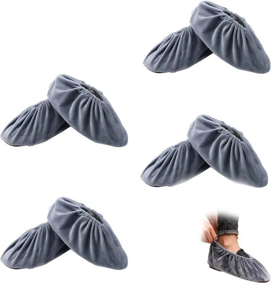 Overshoes Reutilizzabili - 4 Paia - Zoccoli Antiscivolo - Adatto per Misura 36-43 - Lavabile e Duraturo - Protezione contro Sporcizia e Polvere - Cinture per Scarpe
