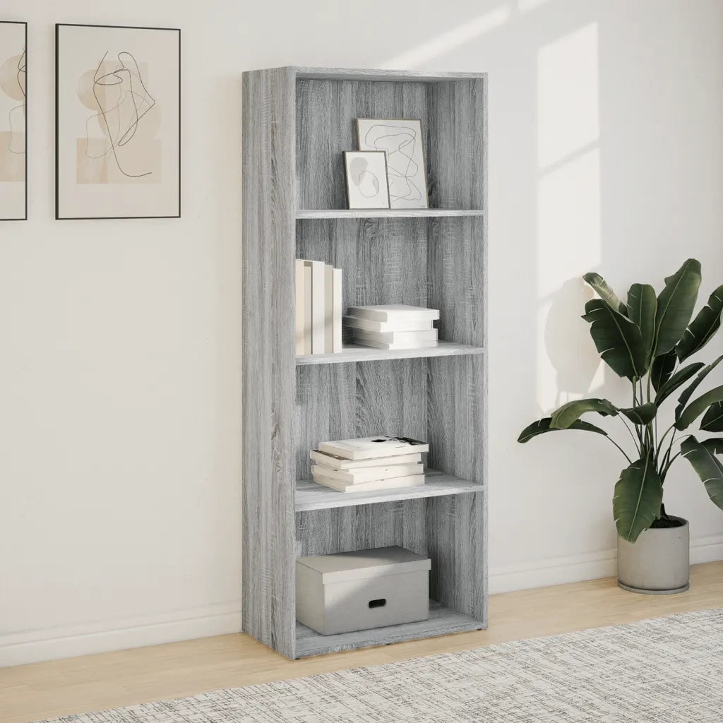 Libreria-Scaffale per Libri-Mobile di Stoccaggio Grigio Sonoma 60x30x152 cm in Legno Multistrato