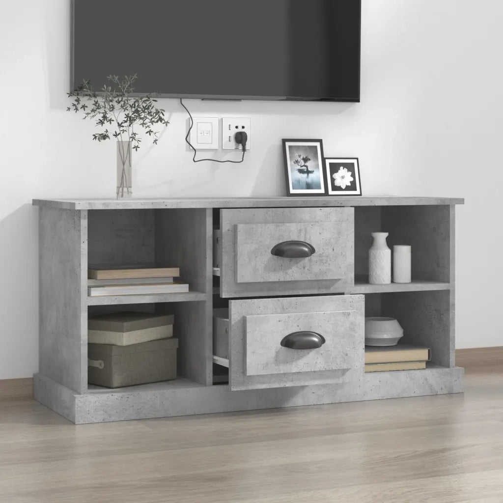 Mobile Porta TV-Credenza per TV Grigio Cemento 99,5x35,5x48cm Legno Multistrato